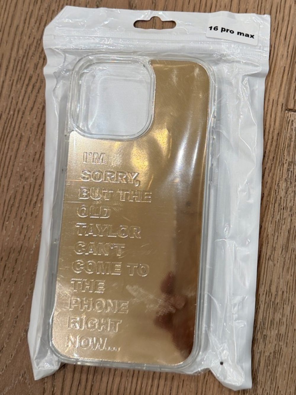 Official Taylor Swift Gold Metallic IPhone 16 ProMax Case w/Reputation Lyrics